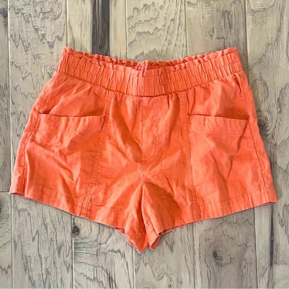 A New Day Orange Elastic Waist Shorts, size M